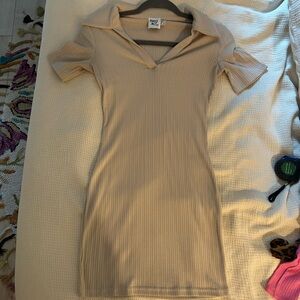 Princess Polly Ribbed Beige Dress
